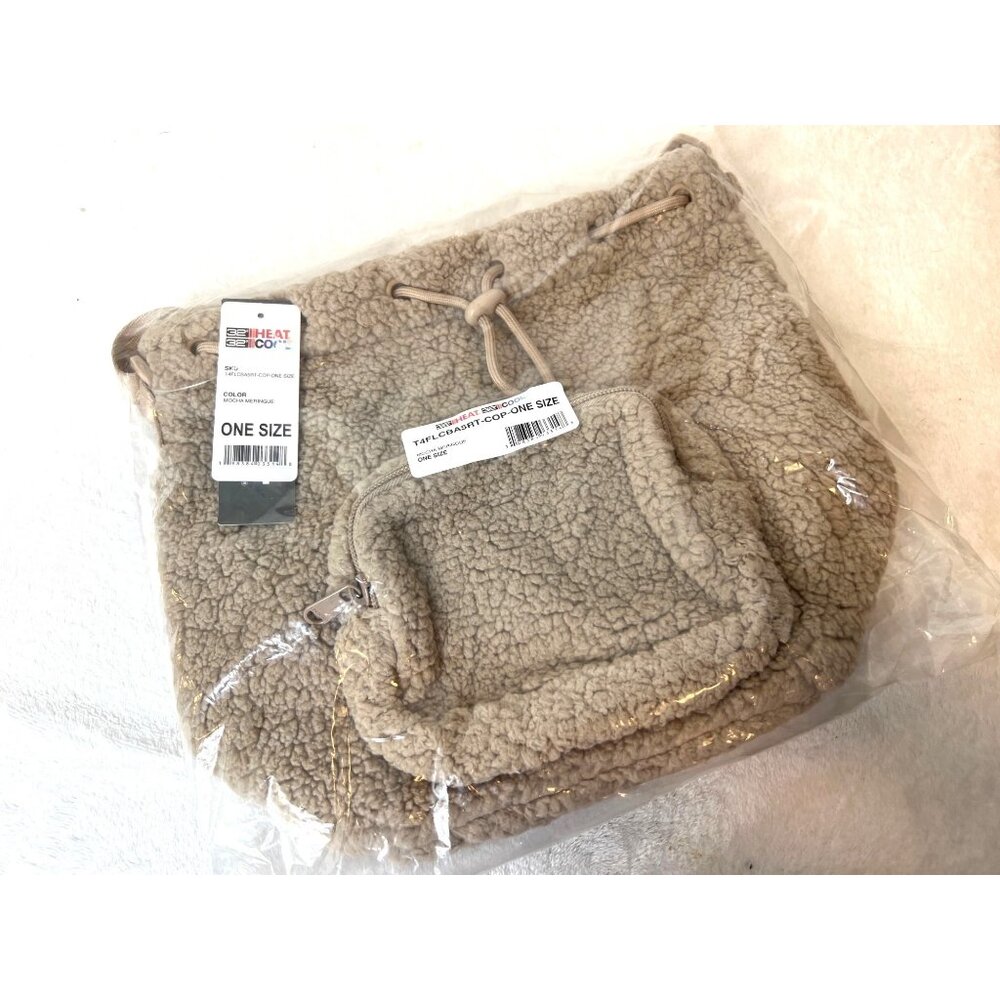 32 degrees Cozy Sherpa Tote Bag "Mocha Meringue" Teddy Bear Fabric NWT